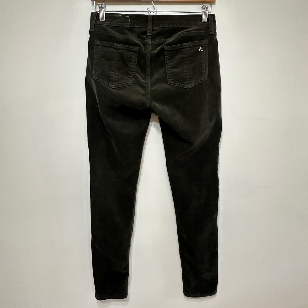 Rag & Bone Corduroy Skinny Pants Womens 27x29 Dark Olive Low Rise Hipster Indie - Picture 8 of 10